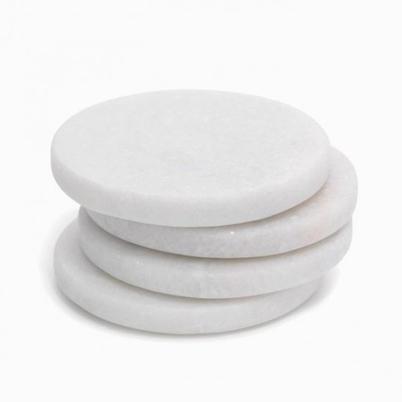 Tempa Buckley White Marble Coasters Set of 4