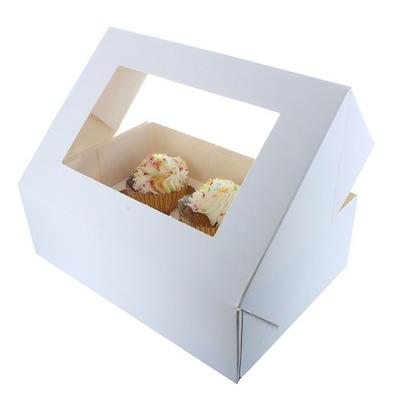White Box with Window for 6 Cupcakes