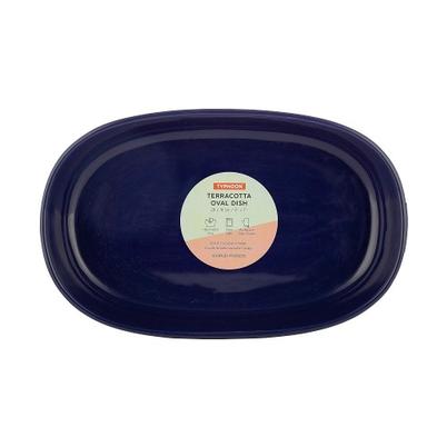 World Foods Terracotta Oval Dish Navy 28x18cm