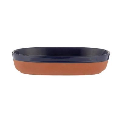 World Foods Terracotta Oval Dish Navy 28x18cm