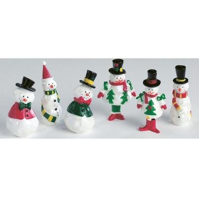 Cake Topper Plastic Pearly Snowmen 53mm