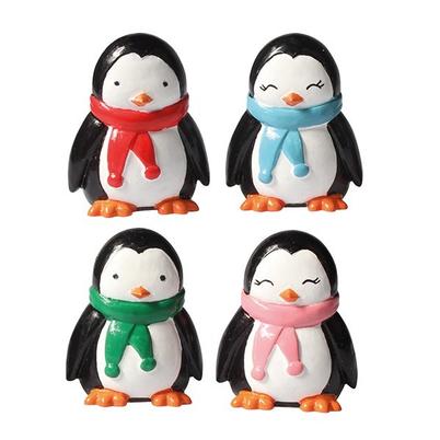 Cake Topper Plastic Penguin Scarf & Friends 40mm