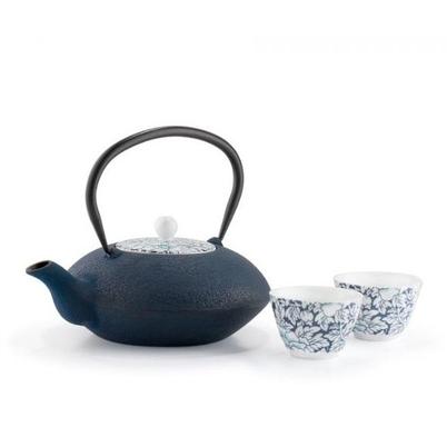 Bredemeijer Yantai Set of 2 Porcelain Tea Mugs Dark Blue