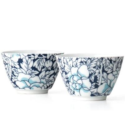 Bredemeijer Yantai Set of 2 Porcelain Tea Mugs Dark Blue