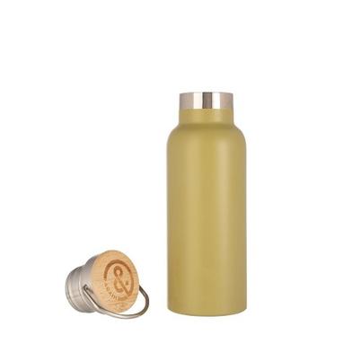 &Again Double Walled 500ml Bottle Bamboo Olive