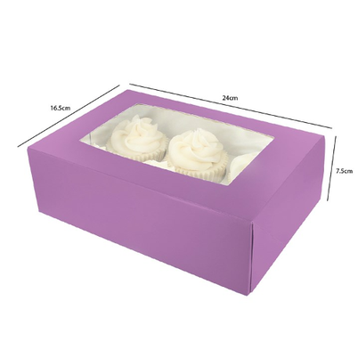 Baked With Love 6 or 12 Purple Cupcake Box Twin Pack