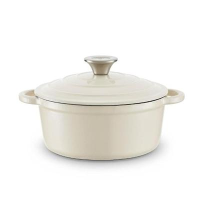 Barbary & Oak Foundry Round Cast Iron Casserole-Cream