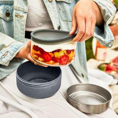 Black & Blum Glass Lunch Bowl Slate 