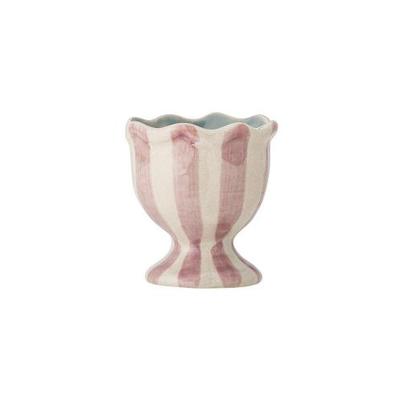 Bloomingville Willa Pink Stripe Egg Cup Stoneware