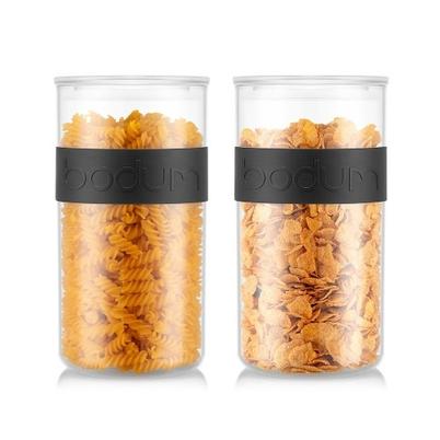 Bodum Presso - Set Di 2 Barattoli In Plastica Con Coperchio Ermetico, 1,0 L Ciascuno
