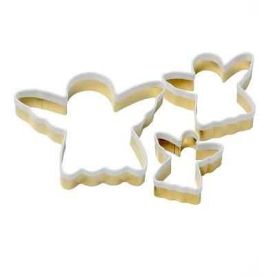 Eddingtons Brass 3pc Angel Cookie Cutters with White Top