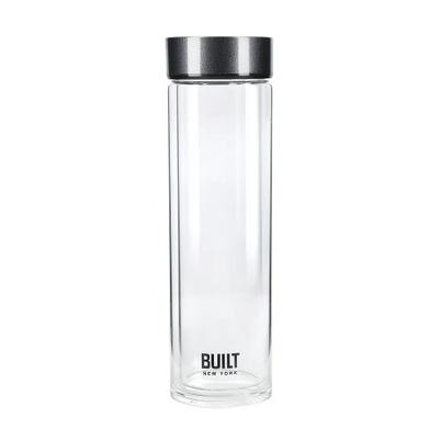 Built Tiempo Glass Water Bottle 450ml-Charcoal