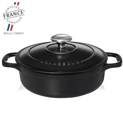 Chasseur Shallow Round Casserole-MatteBlack