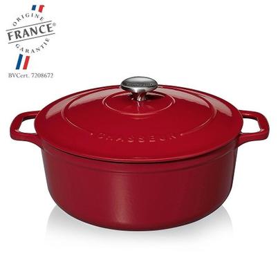 Chasseur Round Casserole-Red & Cream