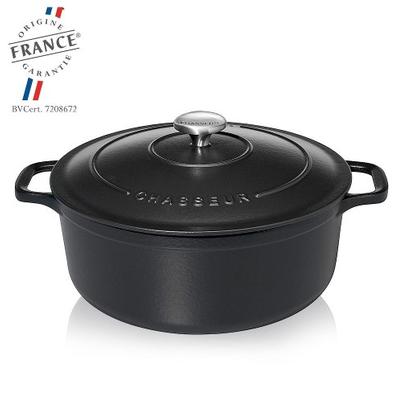 Chasseur Round Casserole 26cm-Matte Black