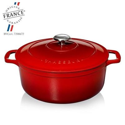 Chasseur Round Casserole-Ruby & Black