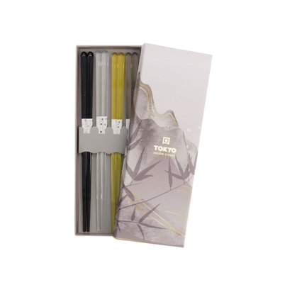 Tokyo Design Studio Acrylic Brown Chopstick Giftset 4