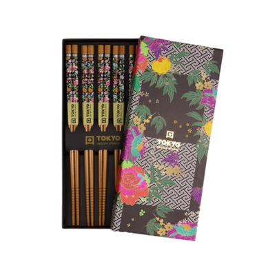 Tokyo Design Studio Black White Chopstick Giftset 5