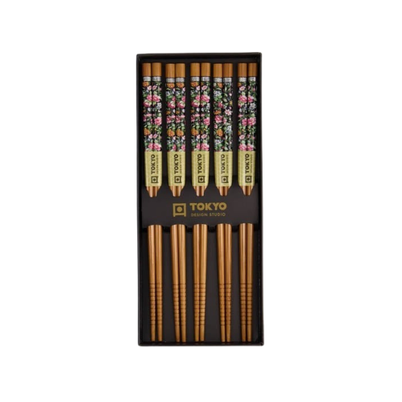 Tokyo Design Studio Black White Chopstick Giftset 5