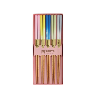 Tokyo Design Studio Wooden Pink Dragonfly Chopstick Giftset 5
