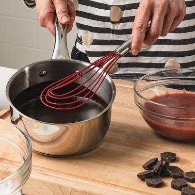 Cuisipro Silicone Coated Flat Whisk Red