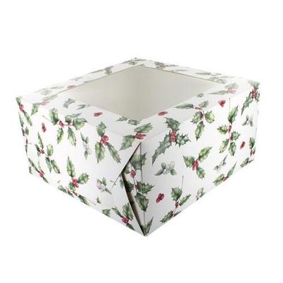 Culpitt Vintage Holly Square Cake Box 25x12cm