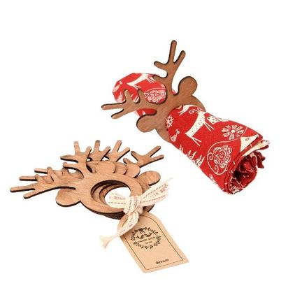 Dexam Reindeer Wooden Napkin Rings Set of 4