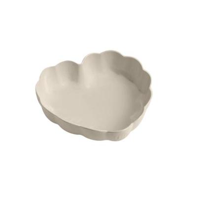 Emile Henry Cream Heart Scalloped Dish