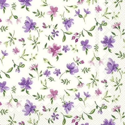 IHR Cocktail Napkins Fleurs Violet Pink