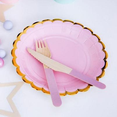 Funcakes PartyDeco Plates Light Pink 18cm pk-6