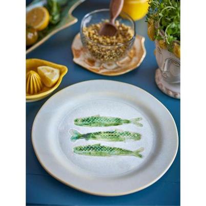 Hadden Plate Large Green Fish Stoneware