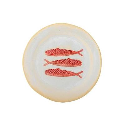Hadden Plate Large Red Fish Stoneware