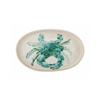 Hadden Oval Plate Green Crab Stoneware