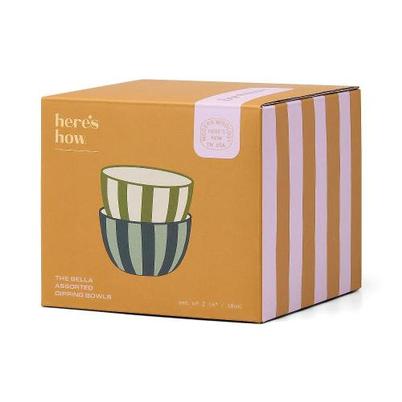 Here's How The Bella Dipping Bowls Olive & Blue Set of 2