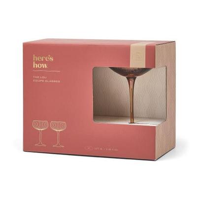 Here's How Lou Coupe Amber Glass Set of 2