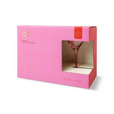 Here's How The Olive Martini Glass Blush & Cherry Set of 2