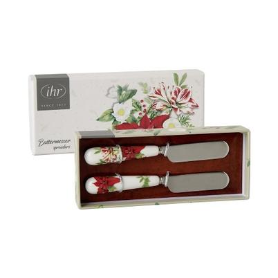 IHR Box Butter Knives Christmas White Florals