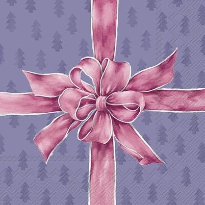 IHR Christmas Lunch Napkins Bow Violet Pink
