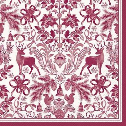 IHR Christmas Lunch Napkins Brimsley Red