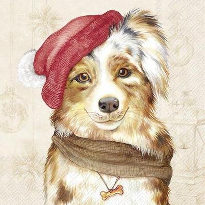 IHR Christmas Lunch Napkins Jack Cream