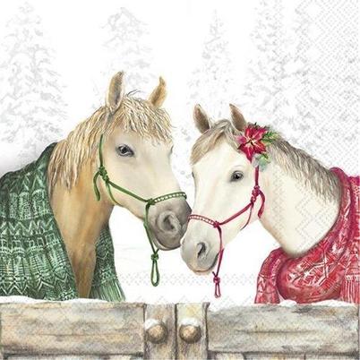 IHR Christmas Lunch Napkins Winter Horses