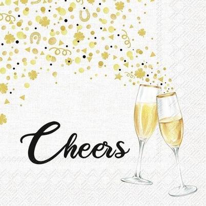 IHR Cocktail Napkins Cheers To You Gold