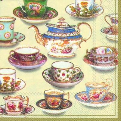 IHR Cocktail Napkins Five O Clock Tea Cream