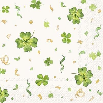 IHR Cocktail Napkins Lucky Clover Cream