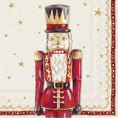 IHR Christmas Cocktail Napkins Nutcracker Figure 