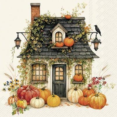IHR Cocktail Napkins Witch House Cream