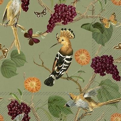 IHR Lunch Napkins Exotic Autumn Green