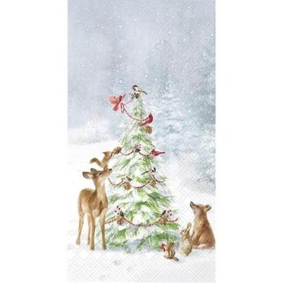 IHR Christmas Guest Towel Friends In Snow