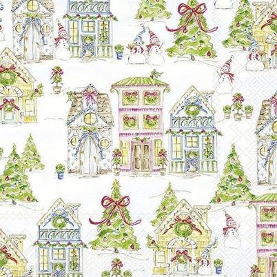 IHR Christmas Cocktail Napkins Gingerbread House