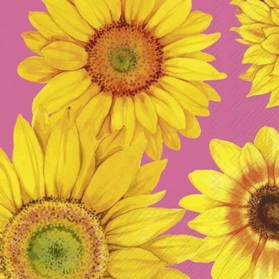 IHR Lunch Napkins Joyful Sunflower Pink